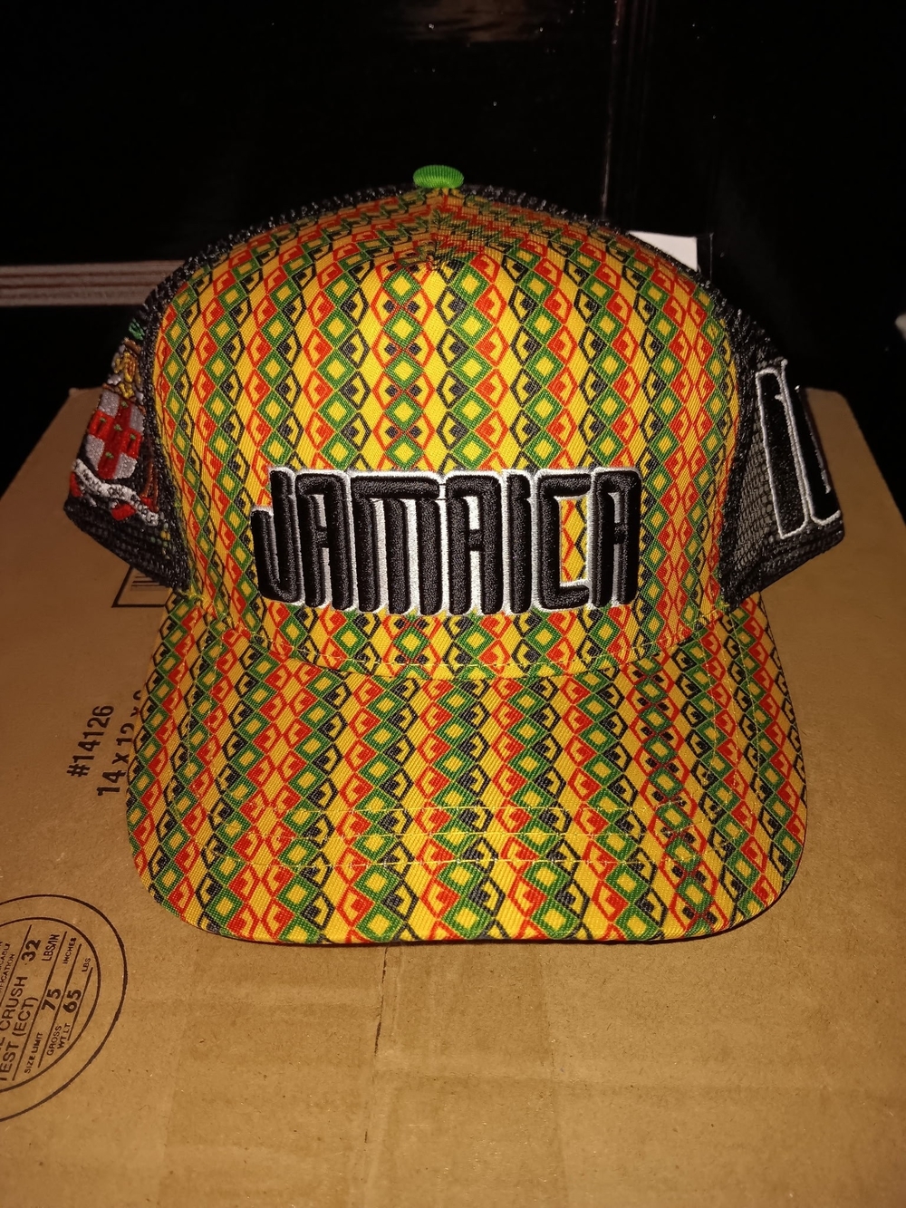 Jamaica Patterned Mesh Back Trucker Hat - Multicolor